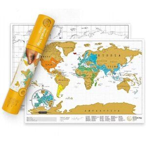 Luckies of London‎ Scratch Map Travel Edition OS Gold World Map Travel Tracker